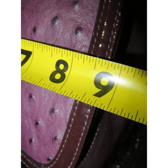 Coach 2011 Kristin Spectator Ostrich Embossed Mixed Leather Flap Purple Bag - Picture 14 of 15
